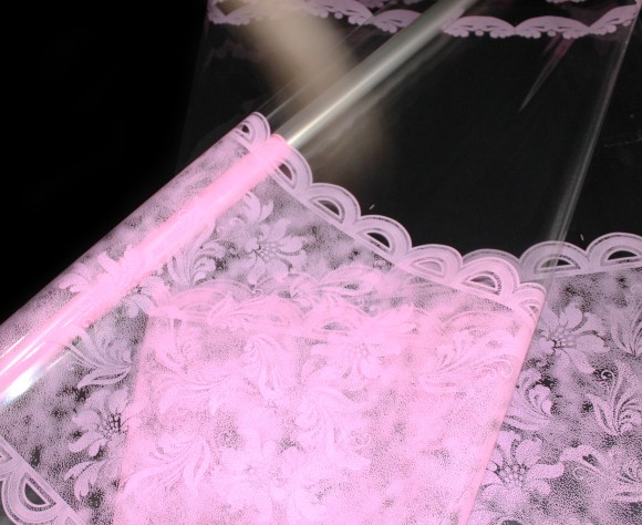 Пленка прозрачная с рисунком Праздник Розовая 70см/200гр