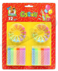 Свечи для торта разноцветные 72шт Арт-0464