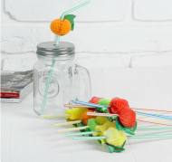 Трубочки для коктейля Фрукты 12шт Арт-430808