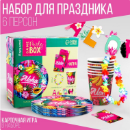 Набор бумажной посуды Aloha 6 персон Арт-7824913