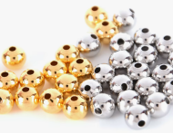 Бусы 6мм 50гр Золото+Серебро