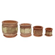 Кашпо Лоскутки №4 ЗОЛОТОЕ (D-19см) Кашпо Лоскутки №4 ЗОЛОТОЕ (D-19см)