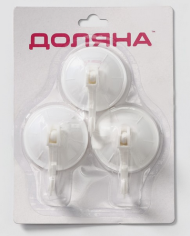 Крючки Набор на вакуумной присоске Классика 3шт Арт-3090341