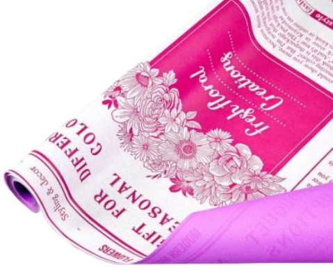 Бумага крафт Bouquet Белый-Малина-Сирень 60см*7,5м