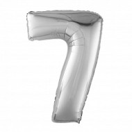 Шар ЦИФРА фольгированный № 7 40"102см Серебро