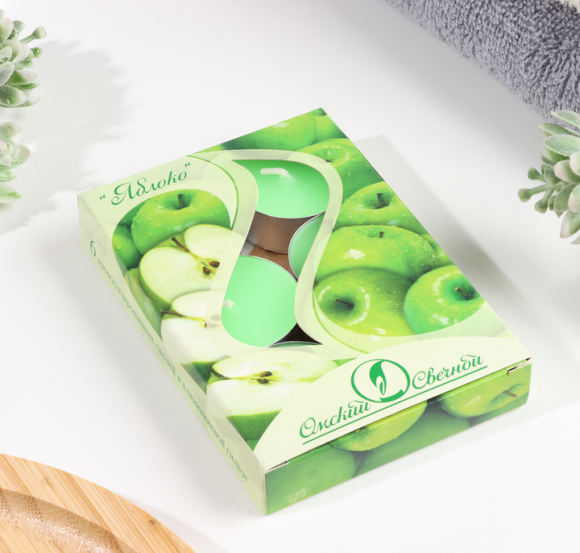 Свеча гильза Ароматизир Яблоко Набор 6шт*12гр