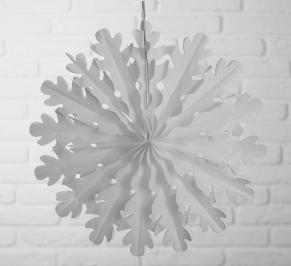 Декор потолочный 3-D Снежинка Белая 35см Декор потолочный 3-D Снежинка Белая 35см