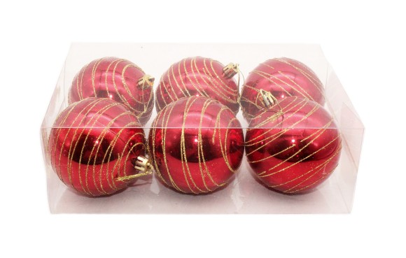 Ёлочное украшение Шары (8см/6шт) Арт-№24