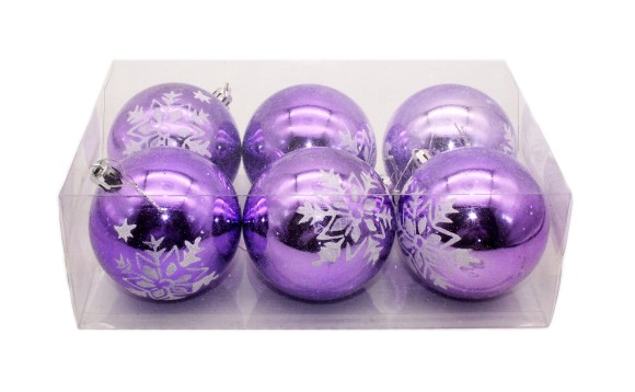Ёлочное украшение Шары (8см/6шт) Арт-№24