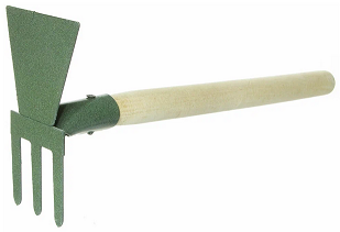 Рыхлитель комбинированный с деревянной ручкой РП-2 (мотыжка+прямой зуб)