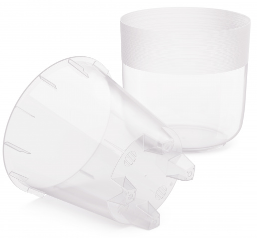 Горшок Линель для орхидей 4,5лит Прозрачный М-8406 D-18см (с дренажной системой)