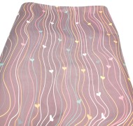 Бумага упаковочная Сердца на коричневом 68*47см (1уп/10шт) Цена за 1ЛИСТ