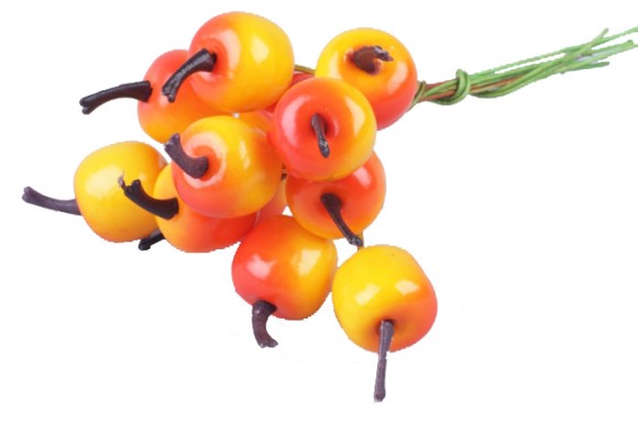 Яблоко на проволоке Жёлто-Красное 3см (1уп/12шт) Цена за 1 шт.