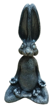 Фигурка Зайка ДЗЕН серебро 24*18*44см Ф239с