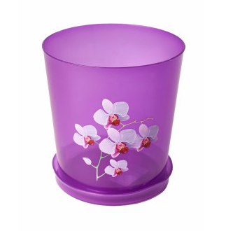 Горшок для Орхидей 1,8лит Прозрачно-Розовый с поддоном М-7544 БАШ