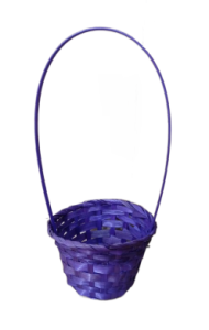 Корзина плетеная Бамбук D-13/H-9.5/28см Фиолетовая