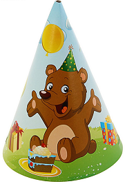 Колпак бумажный Медвежонок на лужайке 1уп/10шт Арт-2-16.1033