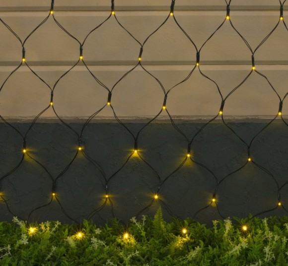 Лампа на солнечной батарее Сеть 2м*1,5м 2режима Жёлтая 4137037