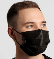 Маска медицинская Чёрная набор 5шт (3-х слойная)