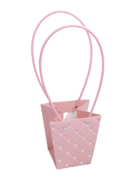 Сумочка для горшечных цветов 120*80*125мм Ромбы Персик