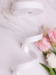 Лента Простая Матовая 2см*100ярд Белая