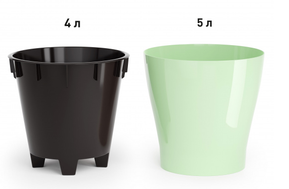 Горшок Лея 5лит Светло-Зелёный (с дренажной системой)