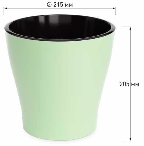 Горшок Лея 5лит Светло-Зелёный (с дренажной системой)