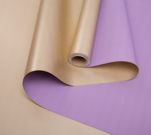 Пленка матовая двухсторонняя Золото/Сиреневая 60см/10м