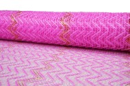 Сетка Рабица Ярко Розовая с золотой полосой 53см*5,5м