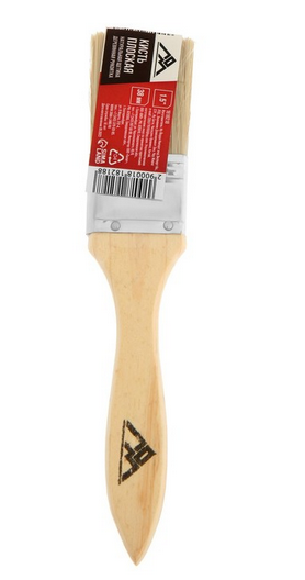 Кисть плоская деревянная ручка 38мм