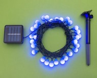 Лампа на солнечной батарее Нить Шарик 4,5м 2режима Синяя 4137040