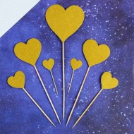 Топпер Сердце Золото (1уп/7шт) 3960345 Цена ЗА Набор