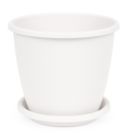 Горшок Афина 11лит Белый с поддоном М-6545 (БАШ)