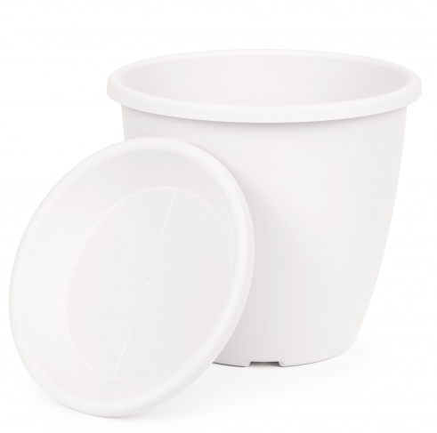 Горшок Афина 11лит Белый с поддоном М-6545 (БАШ)