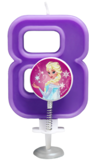 Свеча Цифра 8 Холодное сердце с пружиной 2663480