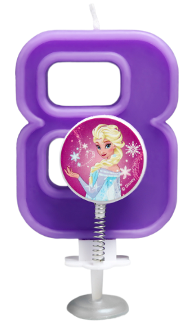 Свеча Цифра 8 Холодное сердце с пружиной 2663480