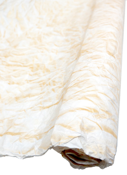 Бумага жатая с золотым напылением белый 70см*5м