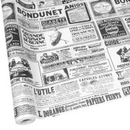 Бумага крафт Винтажная газета черная на белом 70см*10м 75гр