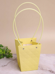 Сумочка для горшечных цветов 115*105*120мм Ромбы Лимонная