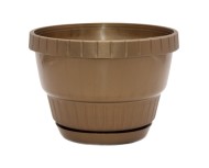 Горшок Крокус классик 150мм Золото с поддоном высота 12см