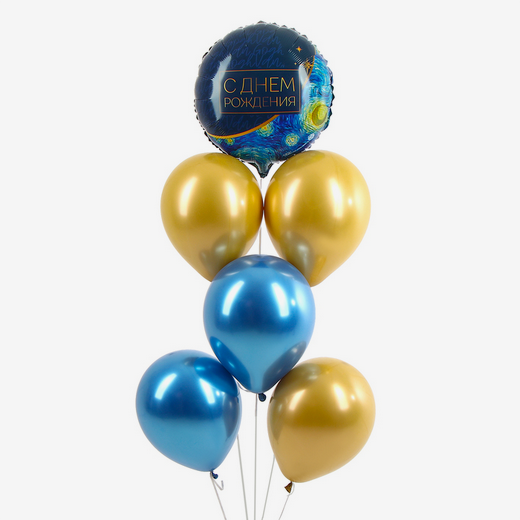 Фонтан из шаров С Днём рождения 6шт латекс+фольга Арт-7394873 Фонтан из шаров С Днём рождения 6шт латекс+фольга Арт-7394873