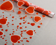 Пленка прозрачная с рисунком Лолита Оранжево-Белая 70см/200гр