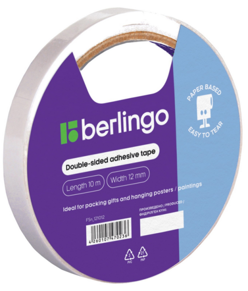 Скотч двухсторонний тонкий 12мм*10м