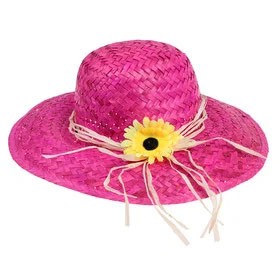 Шляпа Кокетка с цветком Розовая 2807365