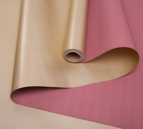 Пленка матовая двухсторонняя Золото/Пыльно Розовая 60см/10м Пленка матовая двухсторонняя Золото/Пыльно Розовая 60см/10м