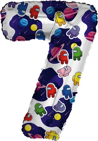Шар ЦИФРА фольгированный № 7 32"81см Космонавтики