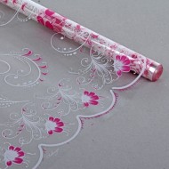 Пленка прозрачная с рисунком Лаванда Бело-Малиновая 70см/200гр