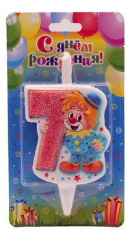 Свеча Цифра 7 Клоун 2987