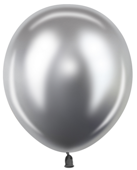 Шар латексный 12/30см хром Сердце Серебро (1уп/50шт)