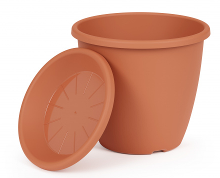 Горшок Афина 5,5лит Коричневый с поддоном М-6544 (БАШ)